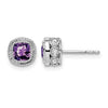 Cushion Gemstone and Diamond Earrings