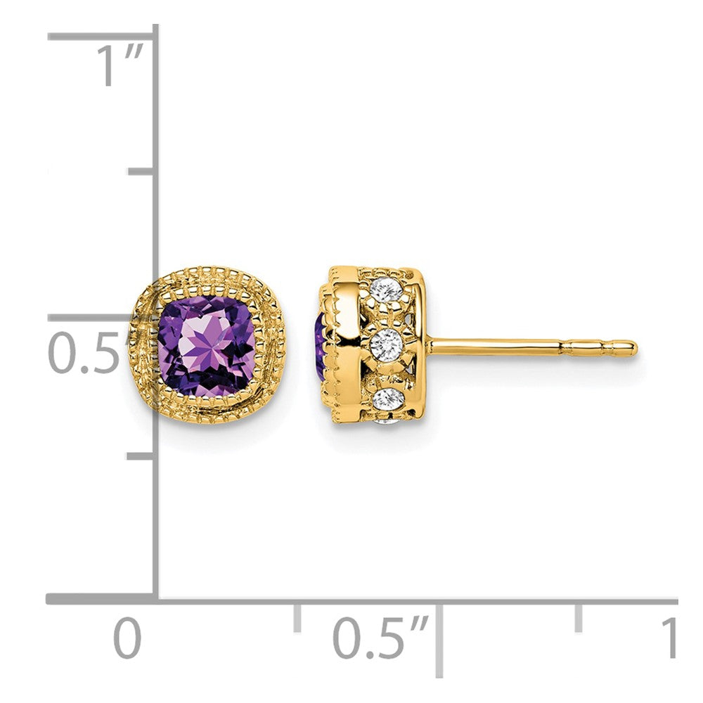 Cushion Gemstone and Diamond Earrings