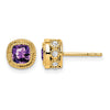 Cushion Gemstone and Diamond Earrings