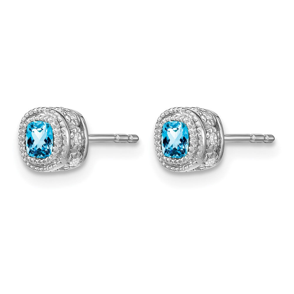 Cushion Gemstone and Diamond Earrings