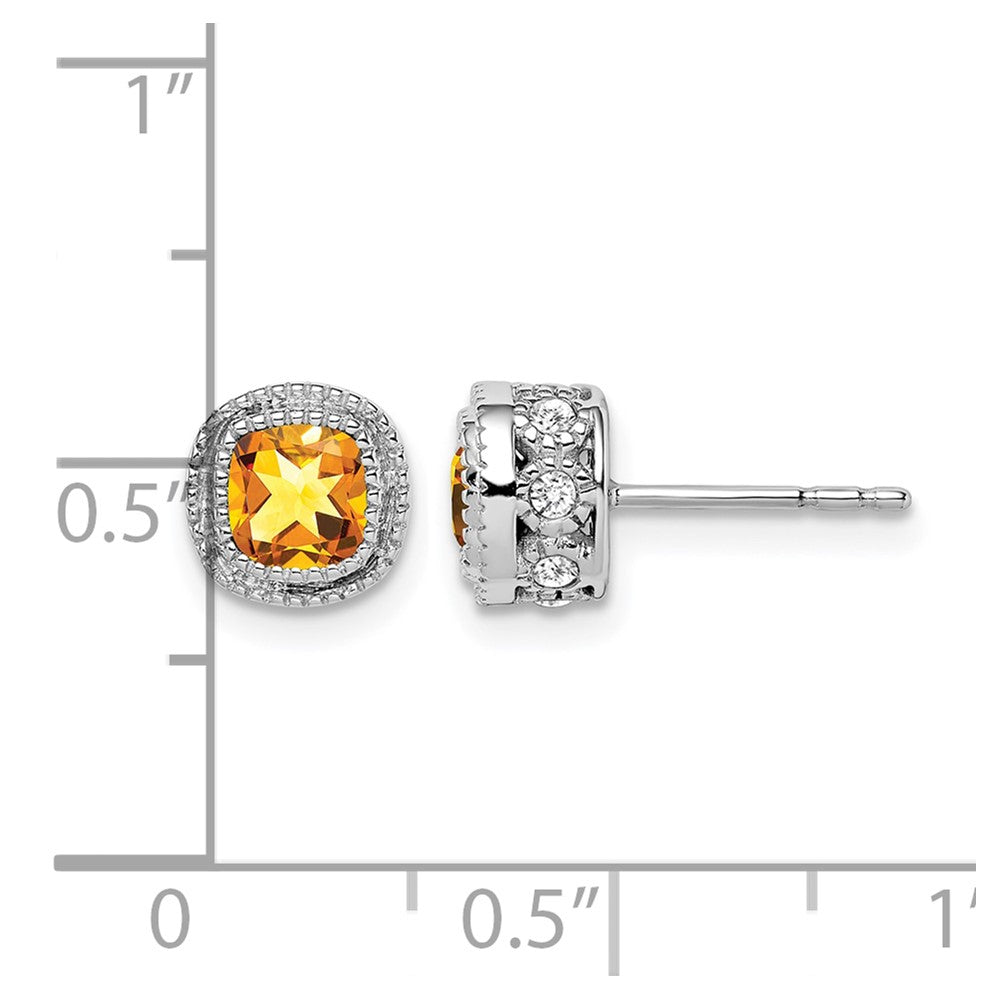 Cushion Gemstone and Diamond Earrings