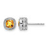 Cushion Gemstone and Diamond Earrings