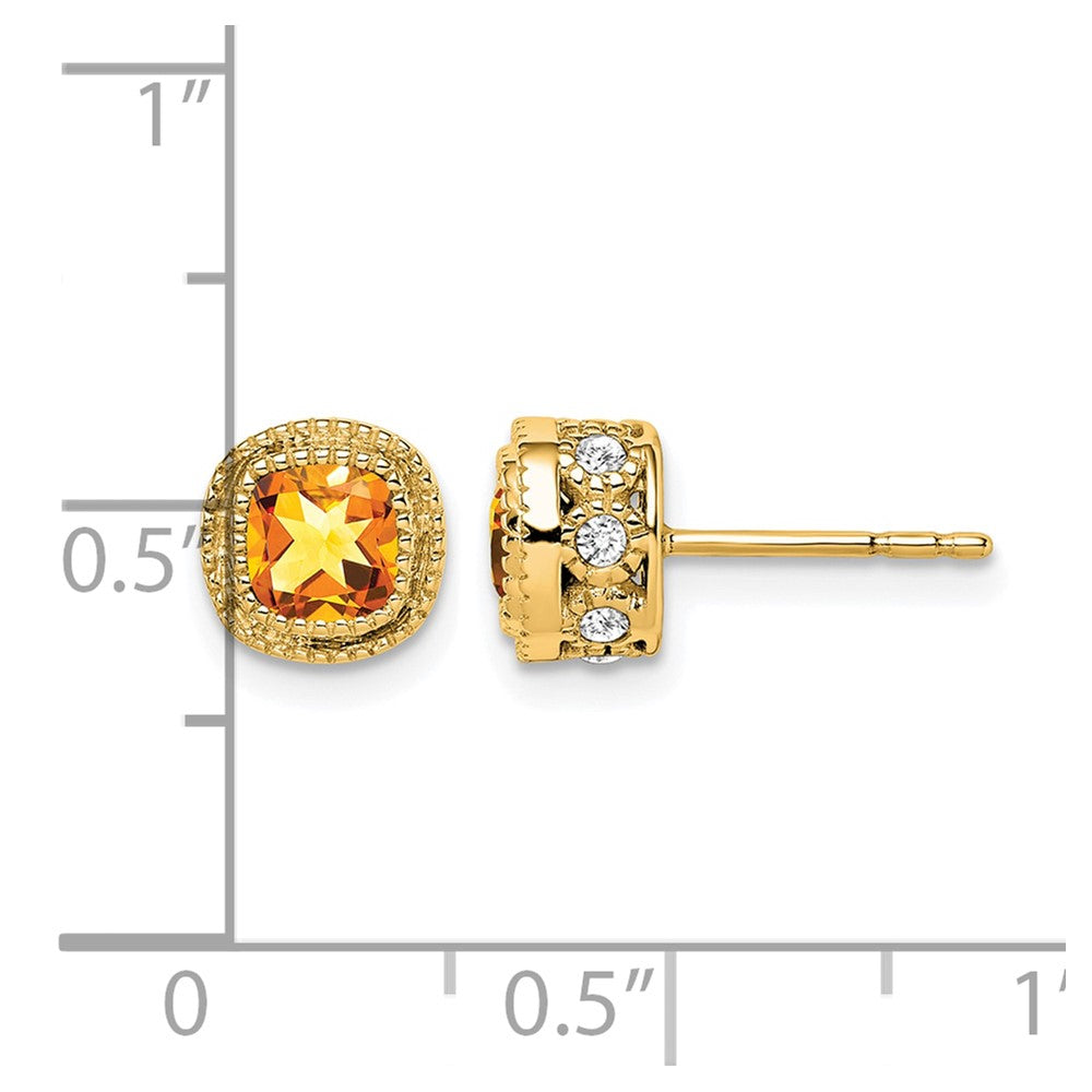 Cushion Gemstone and Diamond Earrings