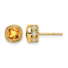 Cushion Gemstone and Diamond Earrings