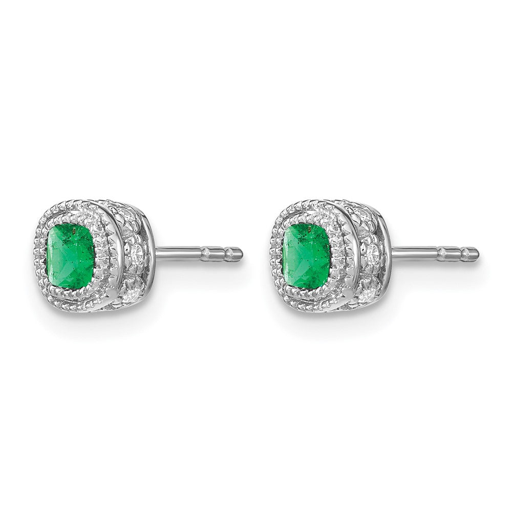 Cushion Gemstone and Diamond Earrings