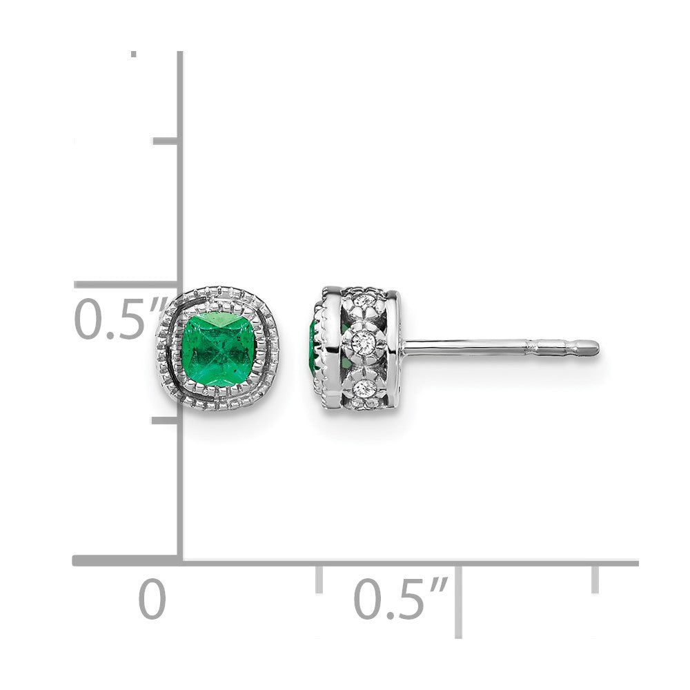 Cushion Gemstone and Diamond Earrings