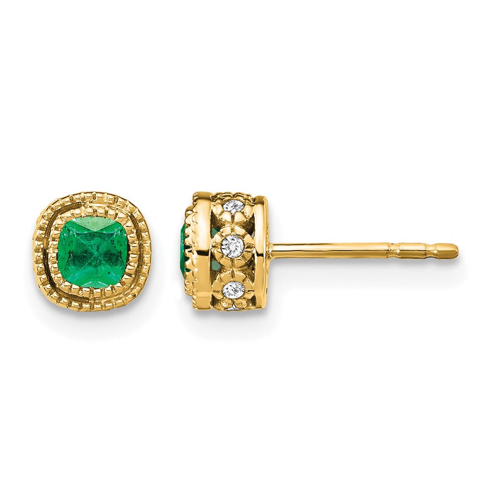 Cushion Gemstone and Diamond Earrings