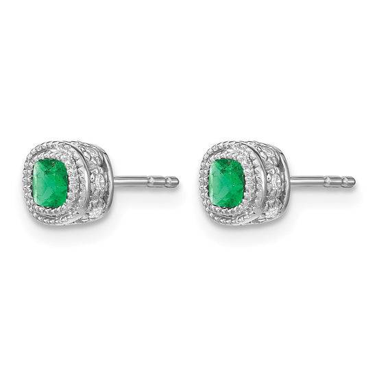 Cushion Gemstone and Diamond Earrings