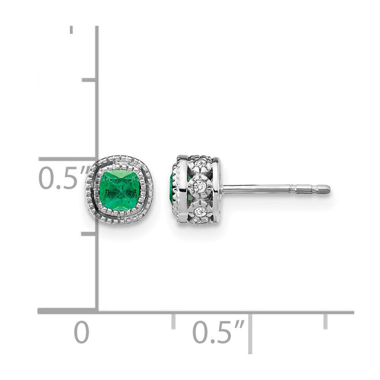 Cushion Gemstone and Diamond Earrings