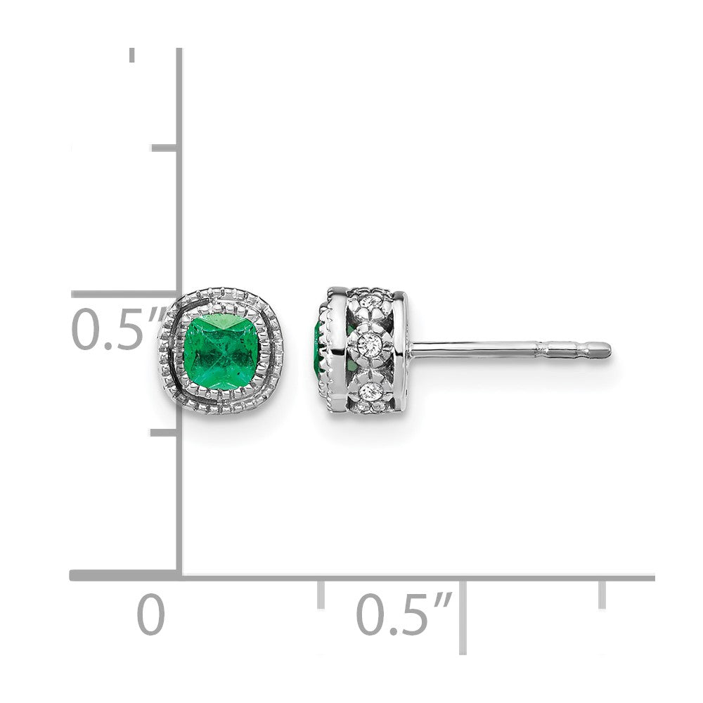 Cushion Gemstone and Diamond Earrings