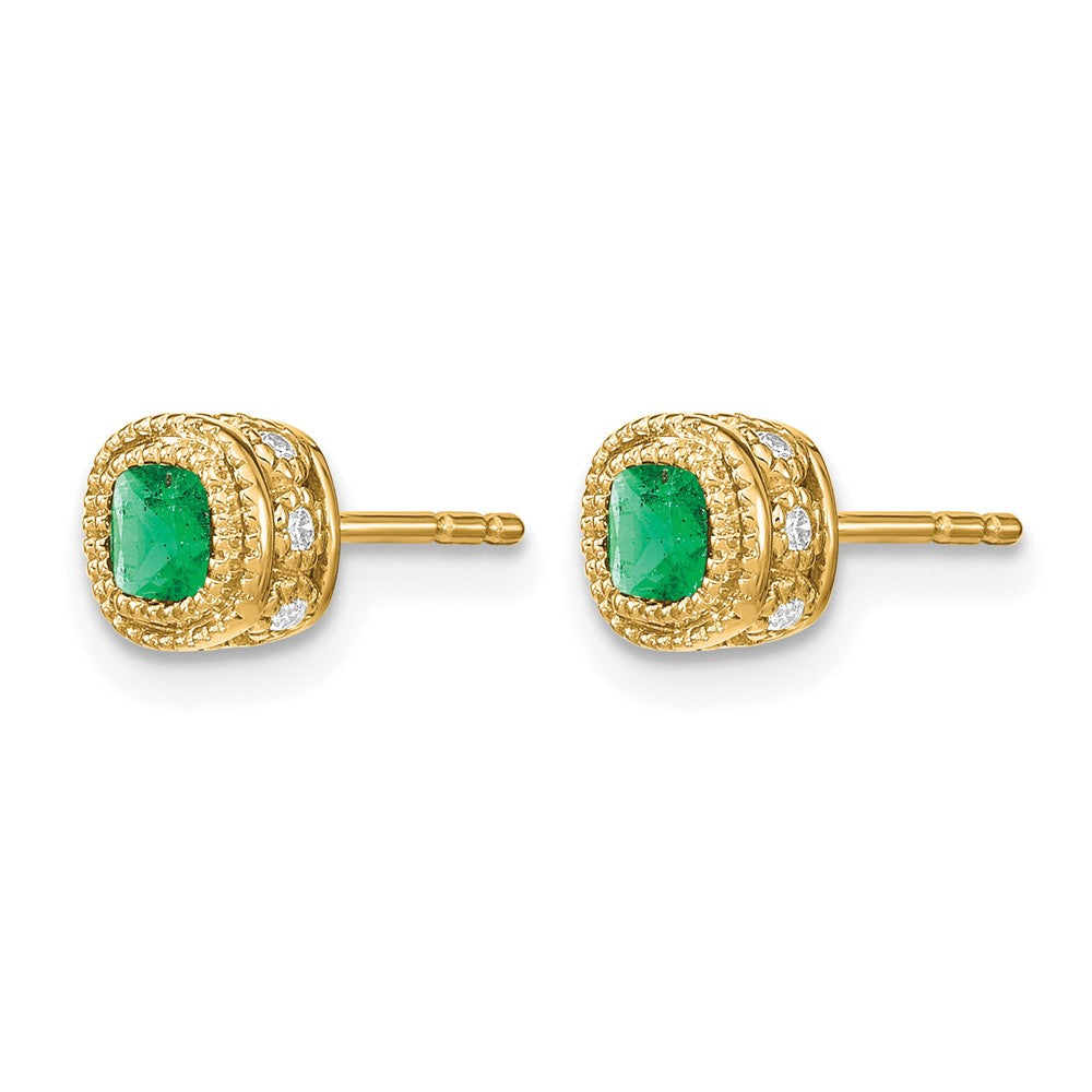 Cushion Gemstone and Diamond Earrings