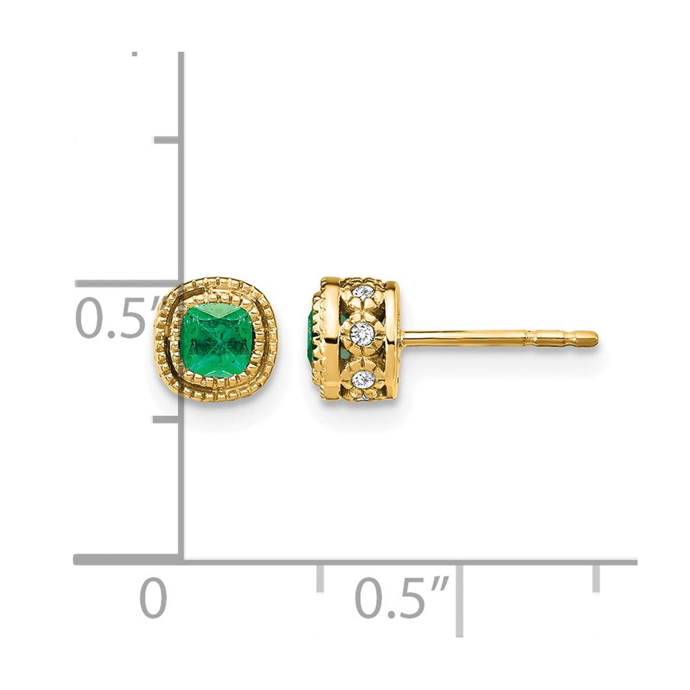 Cushion Gemstone and Diamond Earrings