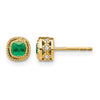 Cushion Gemstone and Diamond Earrings