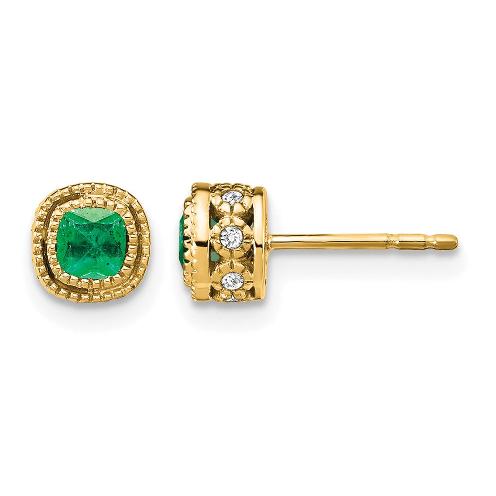Cushion Gemstone and Diamond Earrings