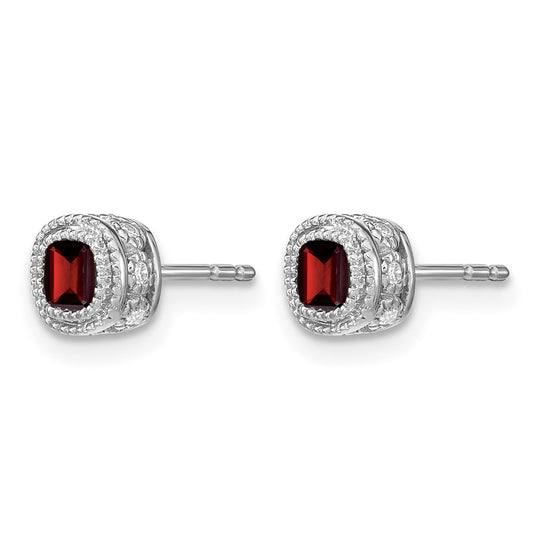 Cushion Gemstone and Diamond Earrings
