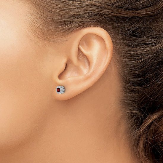 Cushion Gemstone and Diamond Earrings