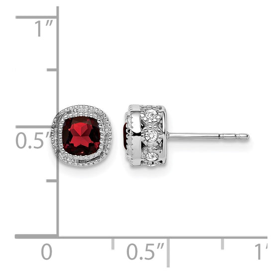 Cushion Gemstone and Diamond Earrings