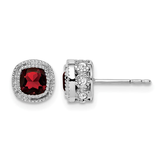 Cushion Gemstone and Diamond Earrings