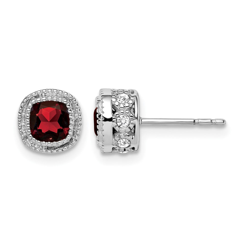 Cushion Gemstone and Diamond Earrings