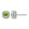 Cushion Gemstone and Diamond Earrings