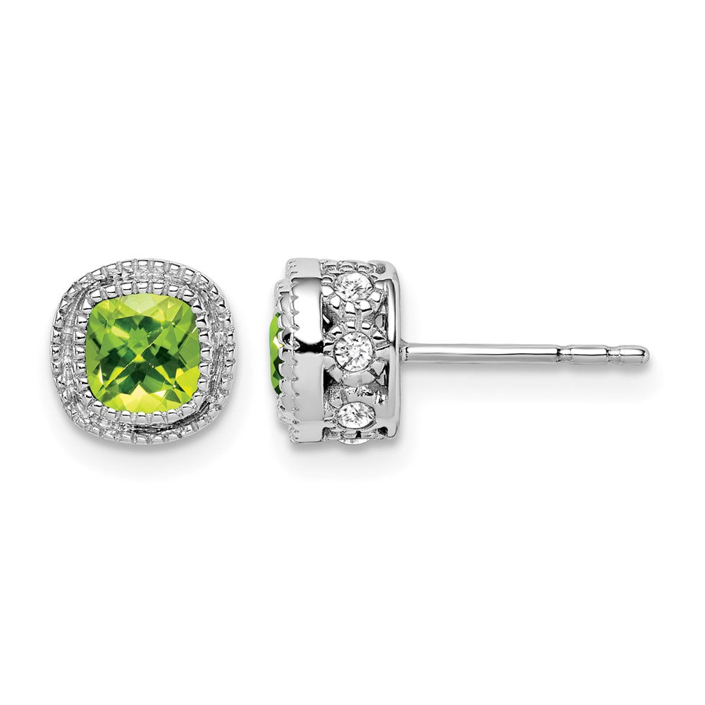 Cushion Gemstone and Diamond Earrings