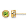 Cushion Gemstone and Diamond Earrings