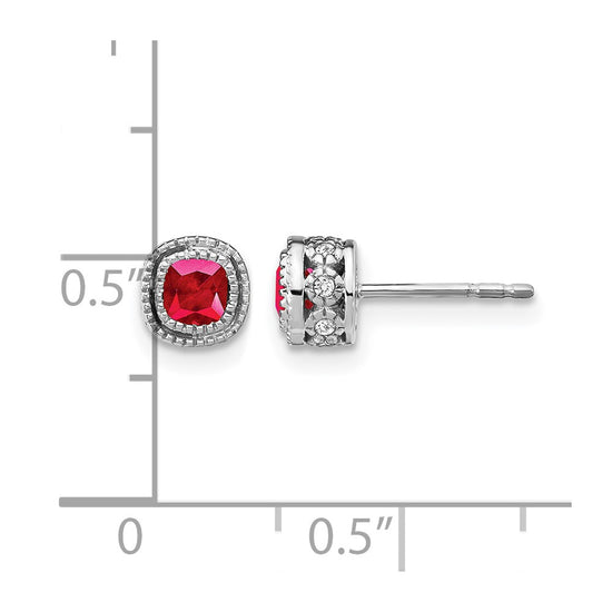 Cushion Gemstone and Diamond Earrings