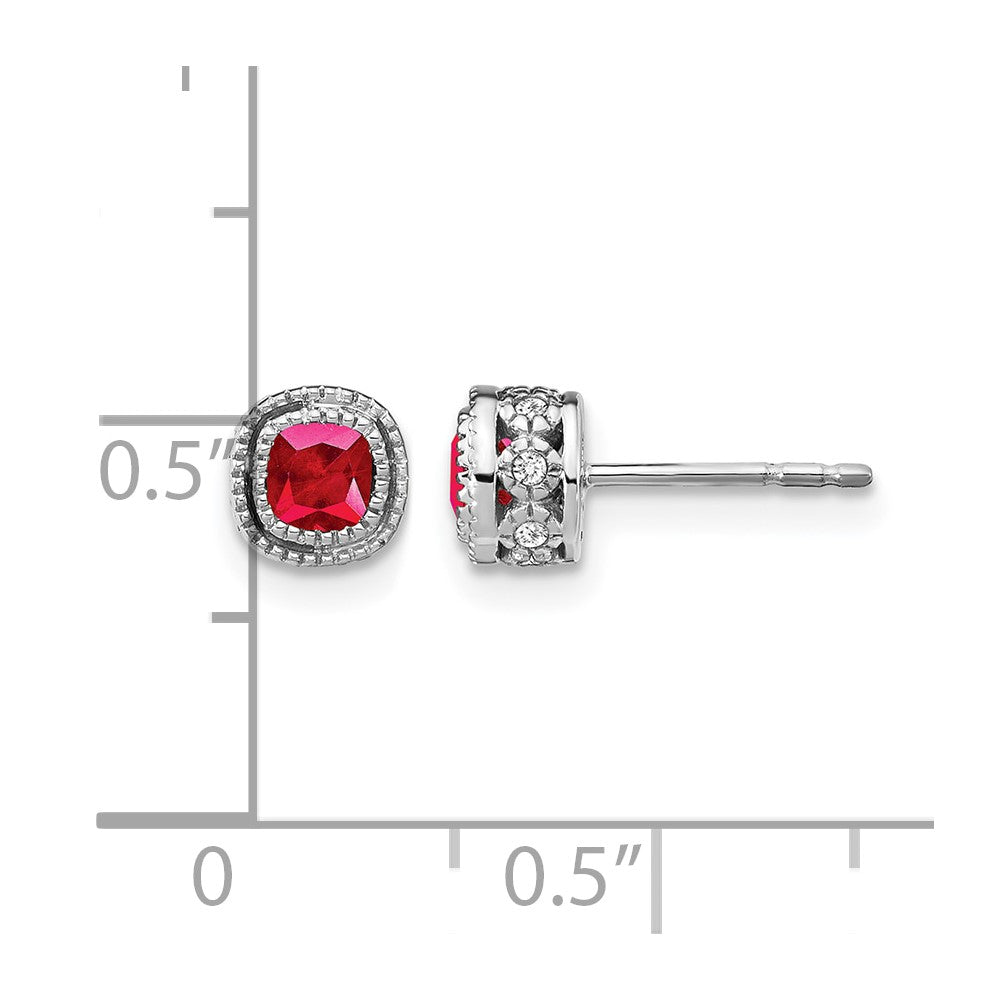 Cushion Gemstone and Diamond Earrings