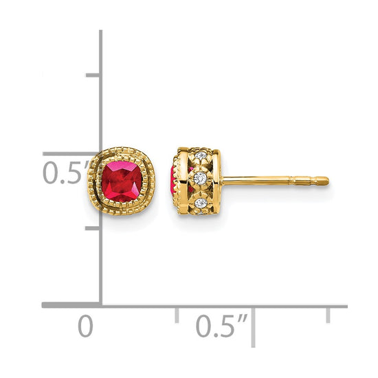 Cushion Gemstone and Diamond Earrings