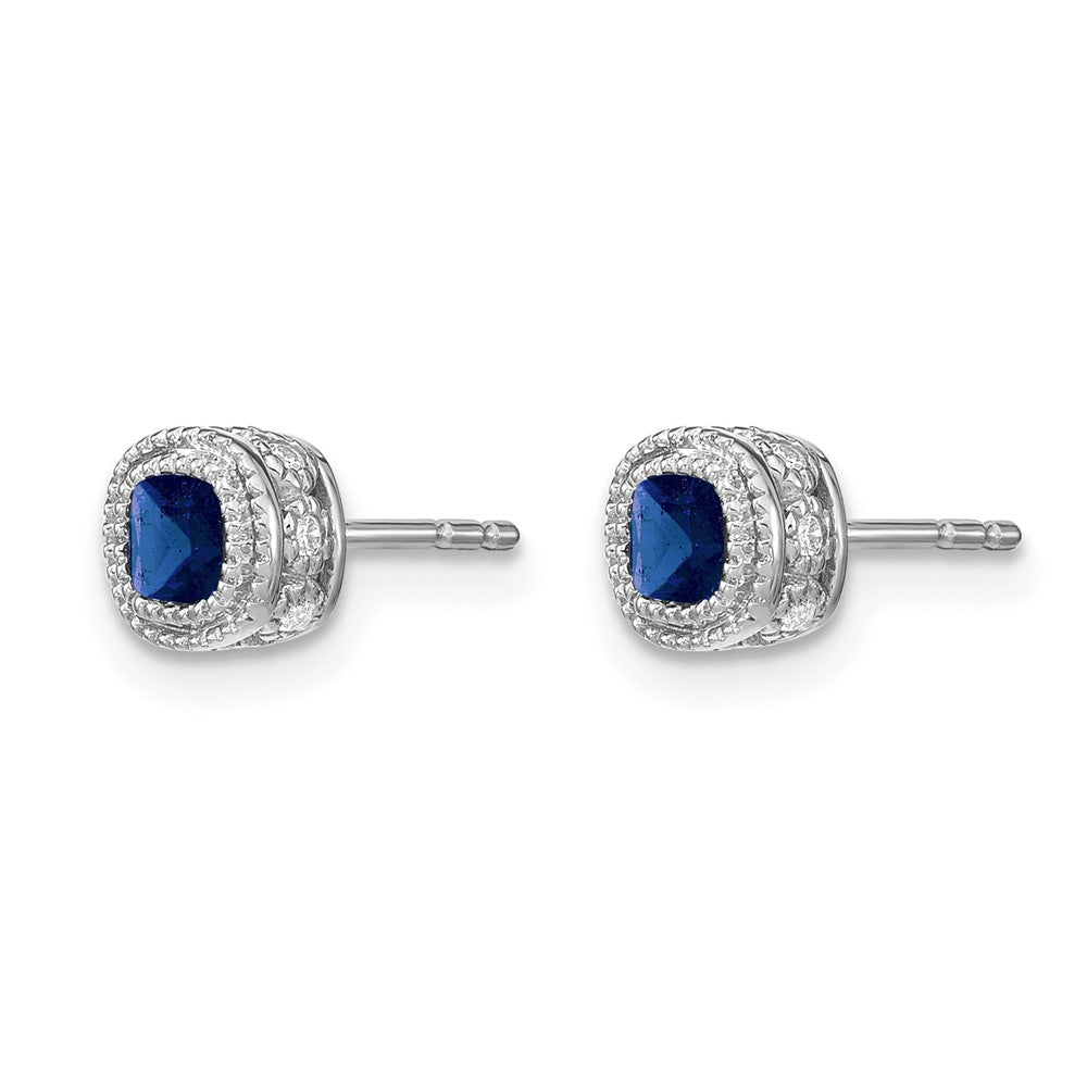 Cushion Gemstone and Diamond Earrings
