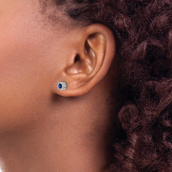 Cushion Gemstone and Diamond Earrings