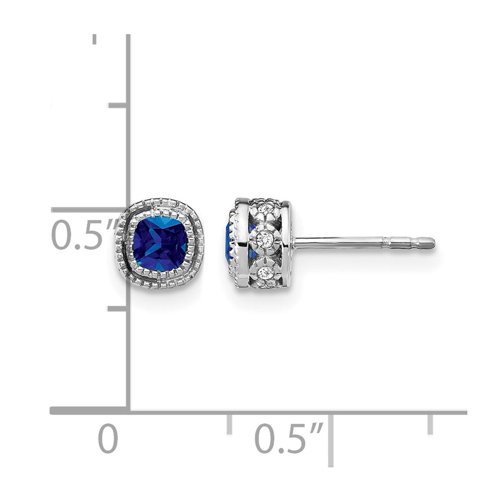 Cushion Gemstone and Diamond Earrings