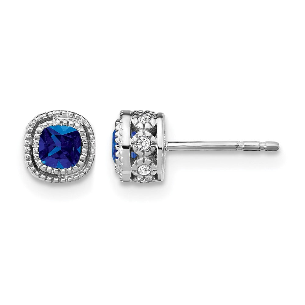 Cushion Gemstone and Diamond Earrings