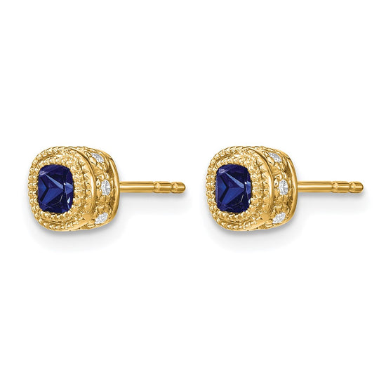 Cushion Gemstone and Diamond Earrings