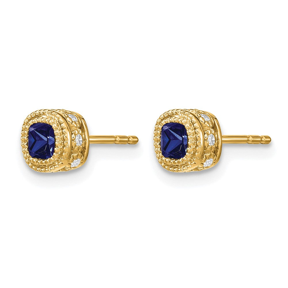 Cushion Gemstone and Diamond Earrings