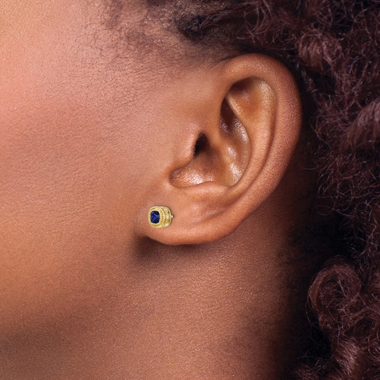 Cushion Gemstone and Diamond Earrings