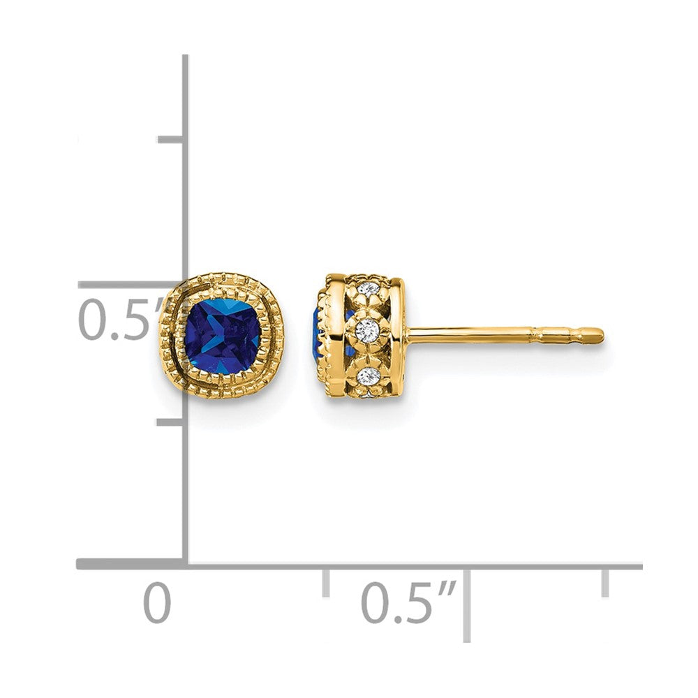 Cushion Gemstone and Diamond Earrings