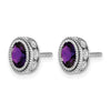 Oval Gemstone and Diamond Earrings