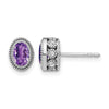 Oval Gemstone and Diamond Earrings