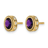 Oval Gemstone and Diamond Earrings