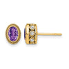 Oval Gemstone and Diamond Earrings
