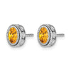 Oval Gemstone and Diamond Earrings