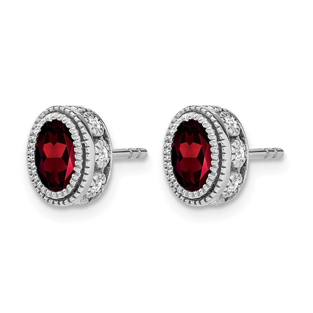 Oval Gemstone and Diamond Earrings