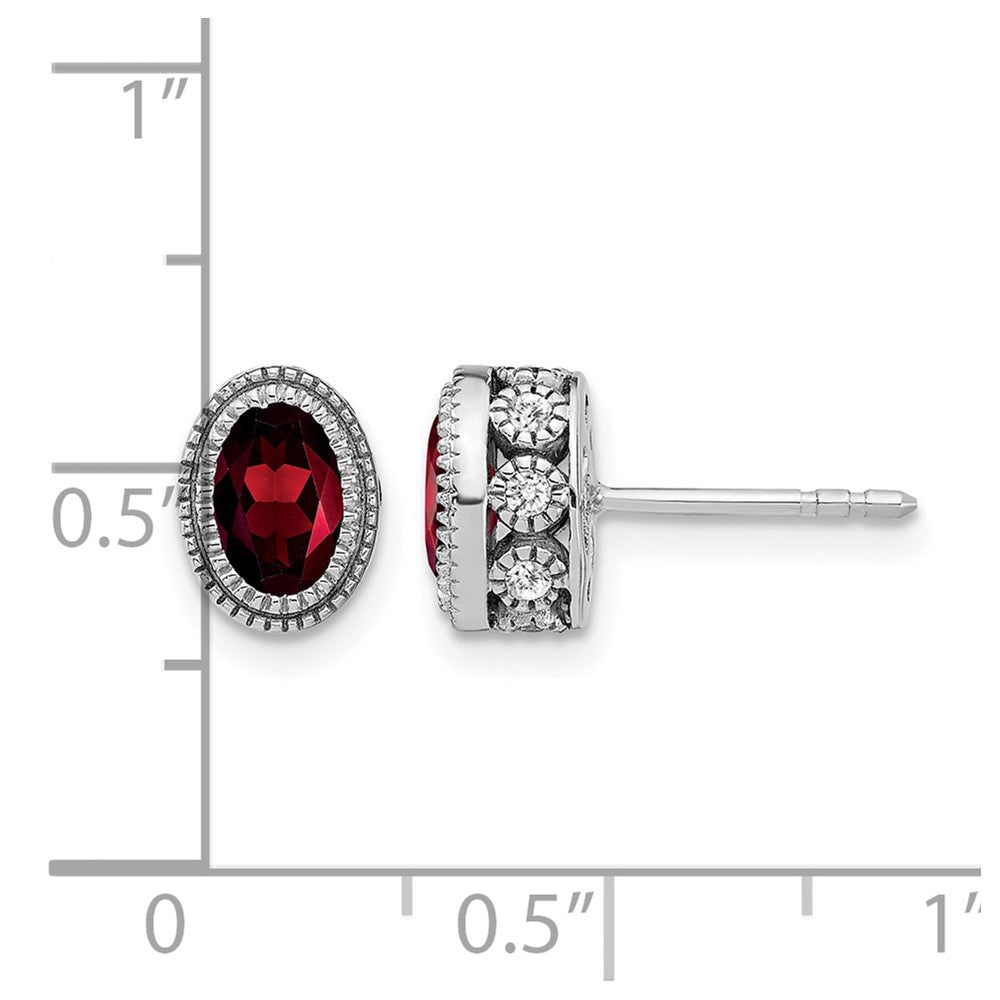 Oval Gemstone and Diamond Earrings