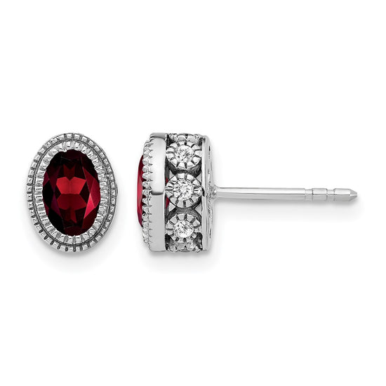 Oval Gemstone and Diamond Earrings