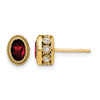 Oval Gemstone and Diamond Earrings