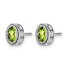 Oval Gemstone and Diamond Earrings