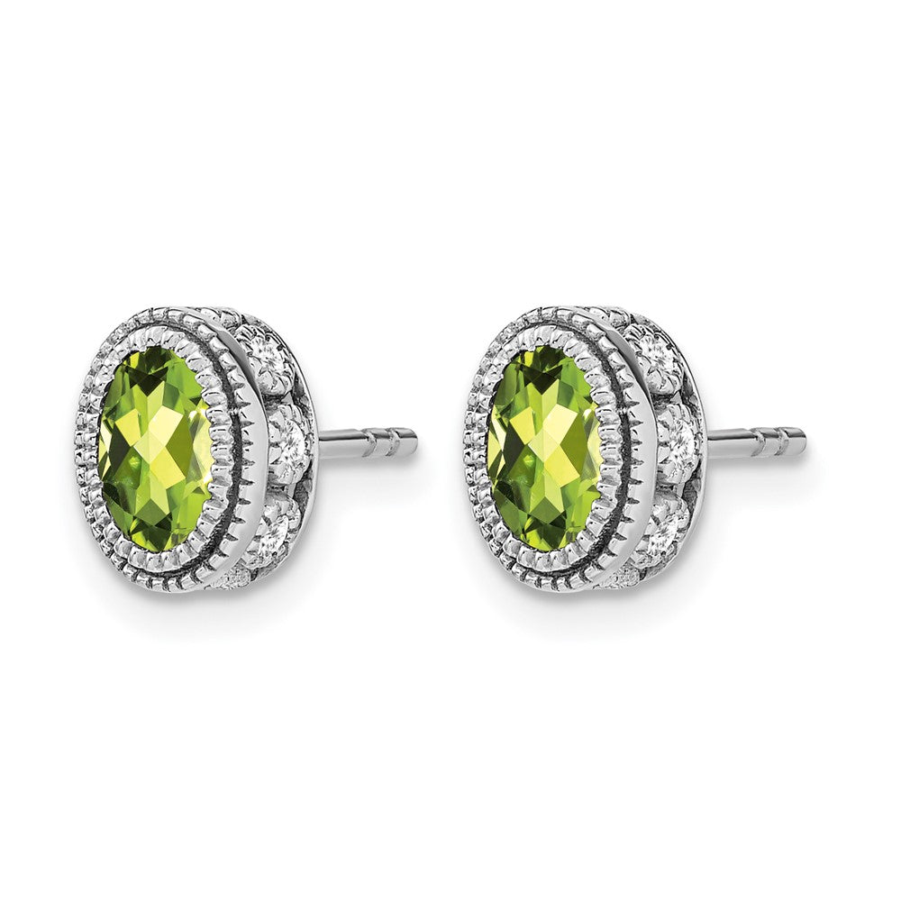 Oval Gemstone and Diamond Earrings
