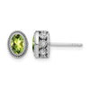 Oval Gemstone and Diamond Earrings