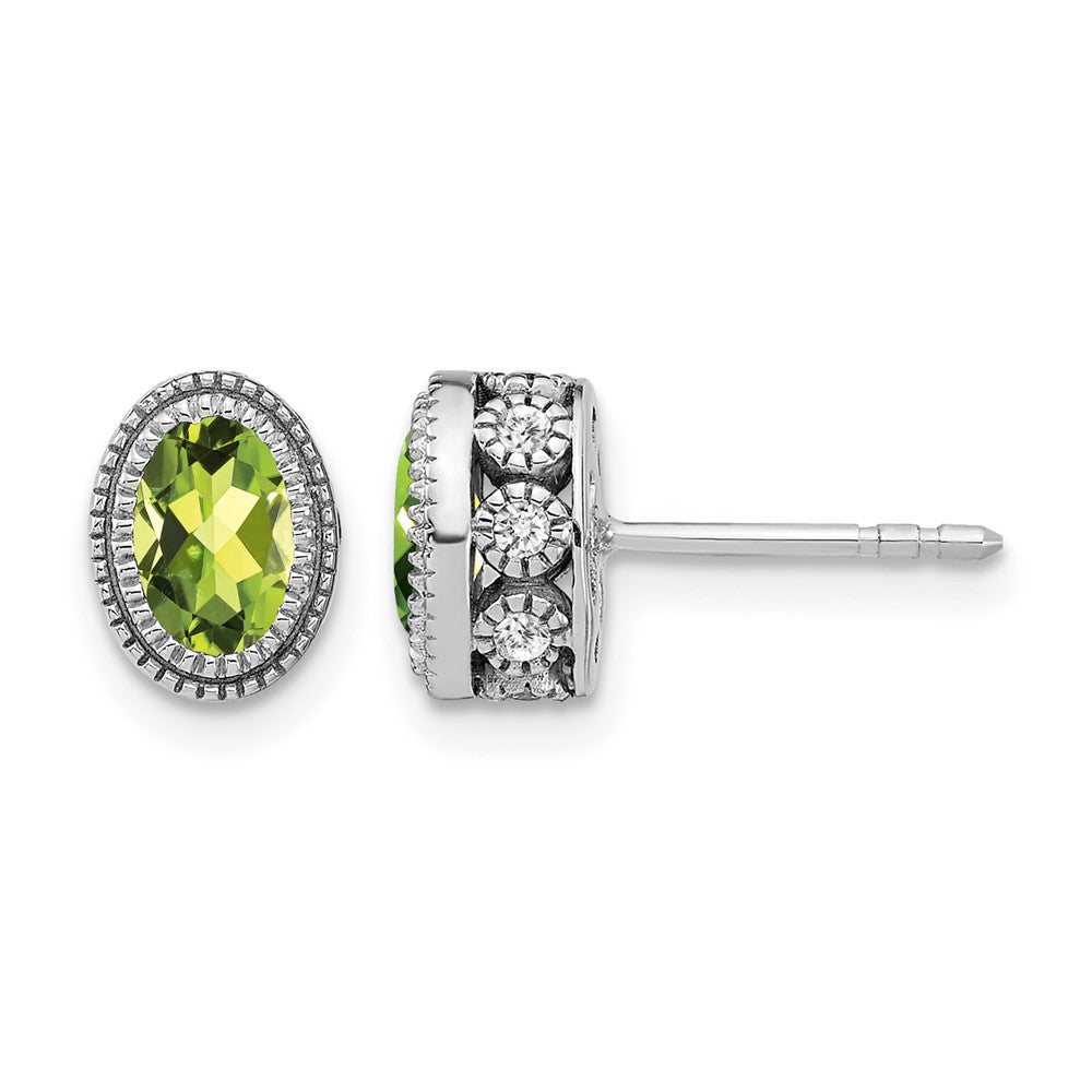 Oval Gemstone and Diamond Earrings